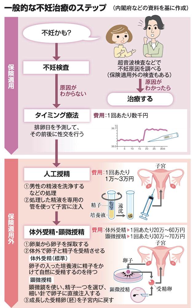一般的な不妊治療のステップ