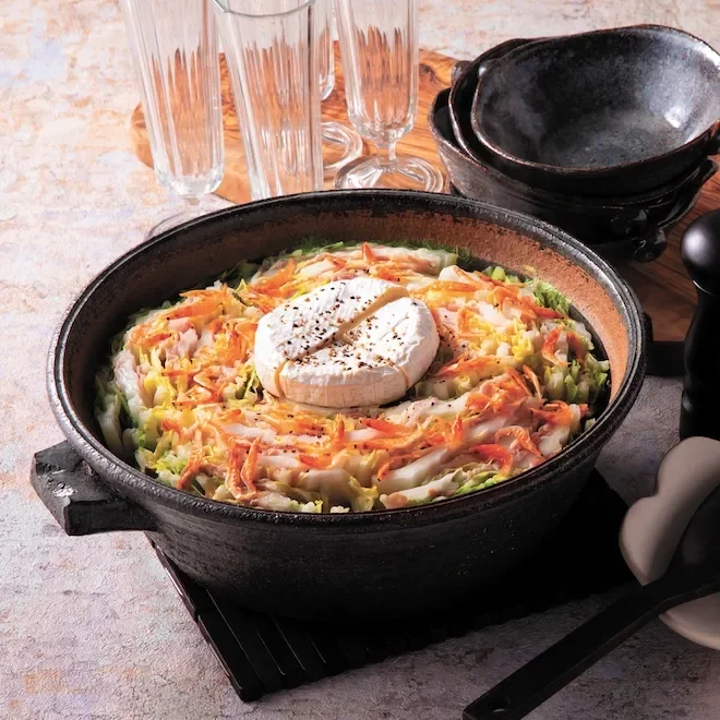 豚肉と白菜のカマンベールミルフィール鍋